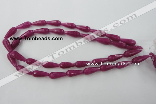 CCN975 15.5 inches 9*22mm faceted teardrop candy jade beads