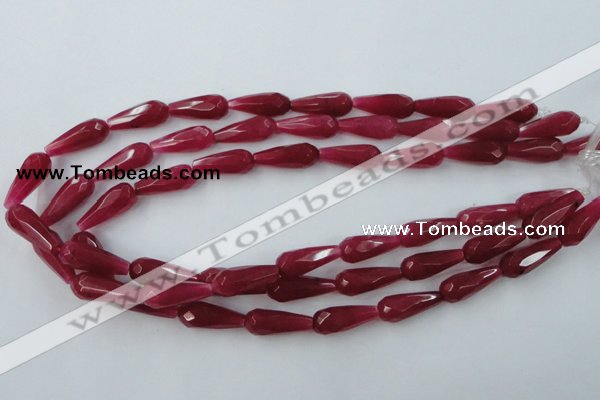 CCN976 15.5 inches 9*22mm faceted teardrop candy jade beads