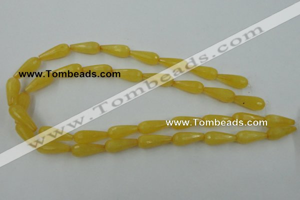 CCN977 15.5 inches 9*22mm faceted teardrop candy jade beads