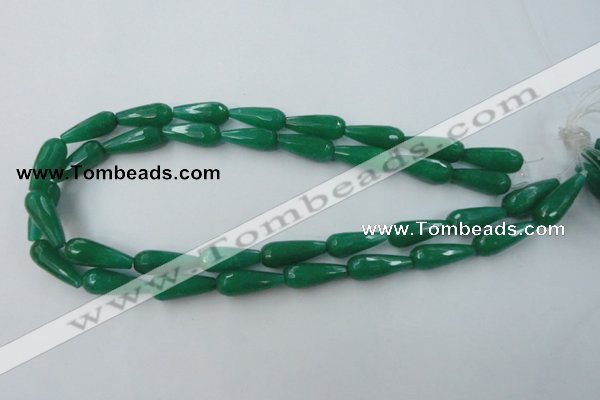 CCN978 15.5 inches 9*22mm faceted teardrop candy jade beads