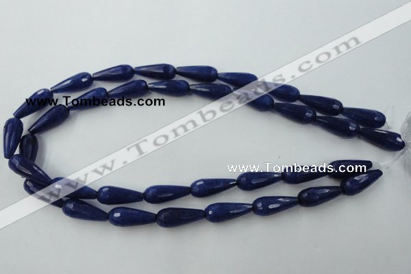 CCN979 15.5 inches 9*22mm faceted teardrop candy jade beads