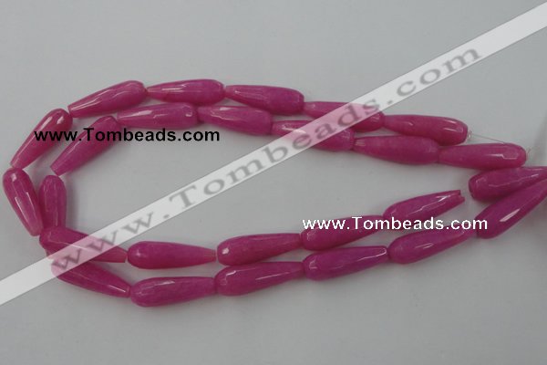 CCN982 15.5 inches 10*30mm faceted teardrop candy jade beads