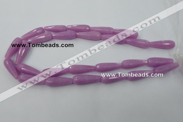 CCN984 15.5 inches 10*30mm faceted teardrop candy jade beads