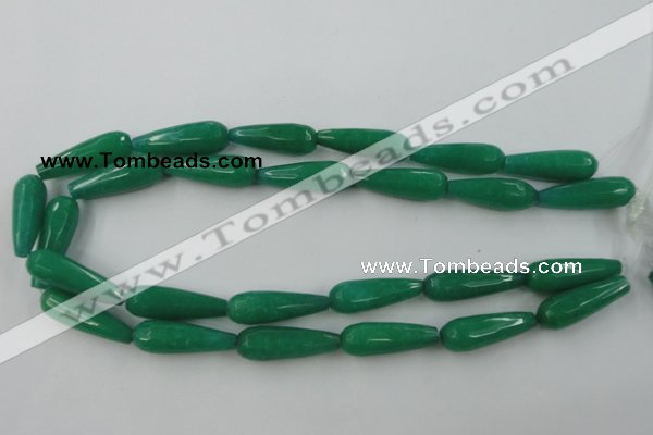 CCN986 15.5 inches 10*30mm faceted teardrop candy jade beads