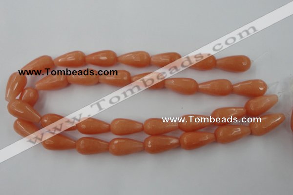 CCN987 15.5 inches 13*25mm faceted teardrop candy jade beads