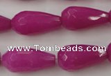 CCN989 15.5 inches 13*25mm faceted teardrop candy jade beads