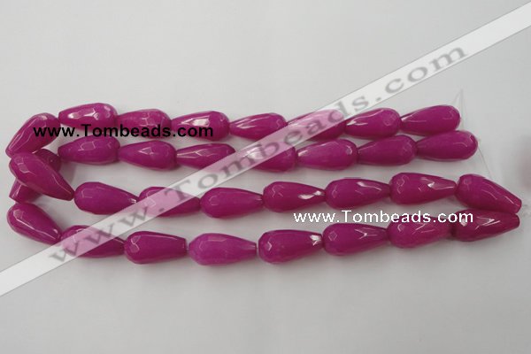 CCN989 15.5 inches 13*25mm faceted teardrop candy jade beads