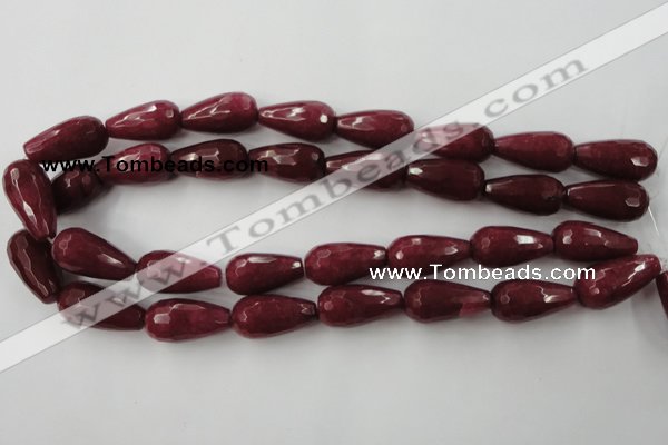CCN990 15.5 inches 13*25mm faceted teardrop candy jade beads