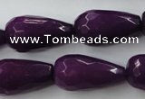 CCN991 15.5 inches 13*25mm faceted teardrop candy jade beads