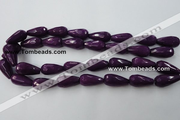 CCN991 15.5 inches 13*25mm faceted teardrop candy jade beads