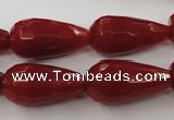 CCN992 15.5 inches 13*25mm faceted teardrop candy jade beads