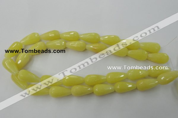 CCN993 15.5 inches 13*25mm faceted teardrop candy jade beads