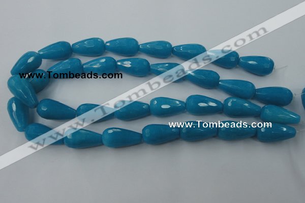 CCN994 15.5 inches 13*25mm faceted teardrop candy jade beads