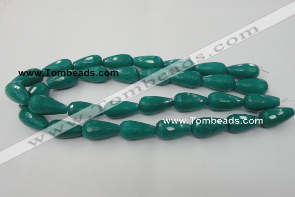 CCN995 15.5 inches 13*25mm faceted teardrop candy jade beads