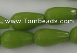 CCN997 15.5 inches 13*25mm faceted teardrop candy jade beads