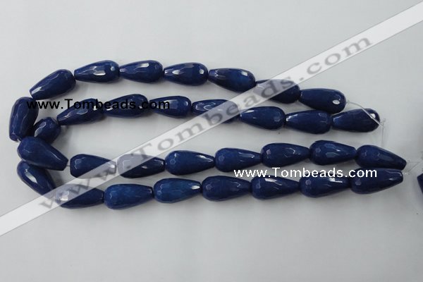 CCN999 15.5 inches 13*25mm faceted teardrop candy jade beads