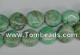 CCO111 15.5 inches 12mm flat round dyed natural chrysotine beads