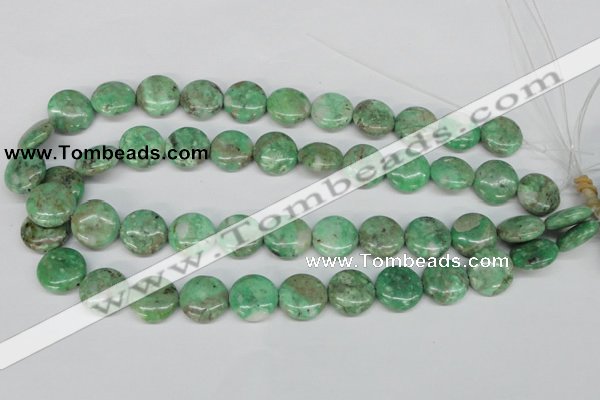 CCO112 15.5 inches 16mm flat round dyed natural chrysotine beads