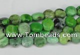 CCO130 15.5 inches 8mm flat round dyed natural chrysotine beads