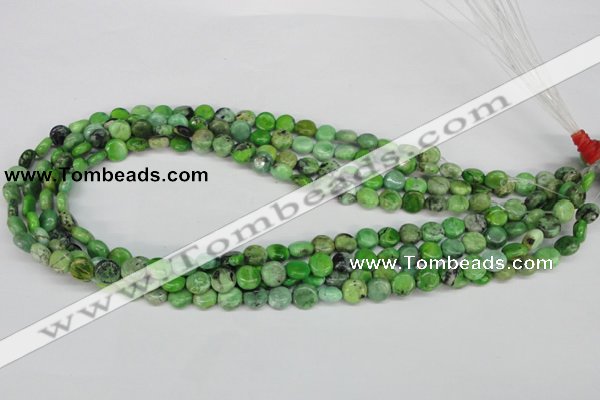 CCO130 15.5 inches 8mm flat round dyed natural chrysotine beads