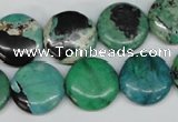 CCO152 15.5 inches 16mm flat round dyed natural chrysotine beads