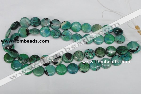 CCO152 15.5 inches 16mm flat round dyed natural chrysotine beads