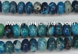 CCO171 15.5 inches 6*10mm rondelle dyed natural chrysotine beads