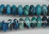 CCO172 15.5 inches 6*12mm rondelle dyed natural chrysotine beads