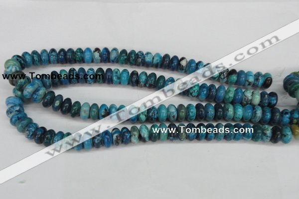 CCO172 15.5 inches 6*12mm rondelle dyed natural chrysotine beads