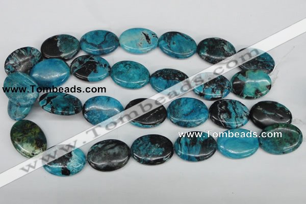 CCO181 15.5 inches 22*30mm oval dyed natural chrysotine beads