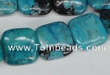 CCO187 15.5 inches 22*22mm square dyed natural chrysotine beads