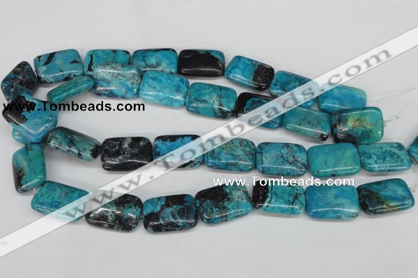 CCO192 15.5 inches 18*25mm rectangle dyed natural chrysotine beads