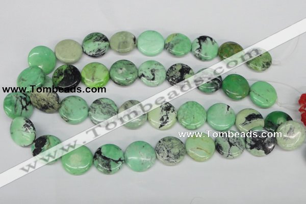 CCO33 15.5 inches 20mm flat round natural chrysotine beads