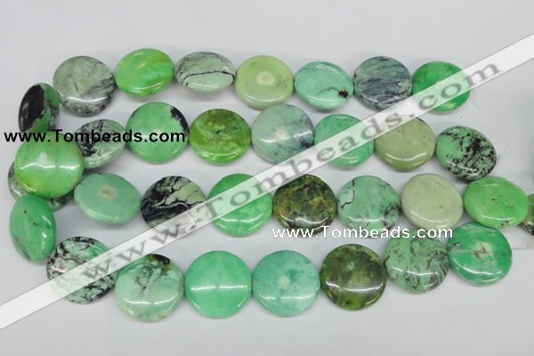 CCO34 15.5 inches 25mm flat round natural chrysotine beads