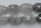 CCQ100 15.5 inches 13*18mm faceted rice cloudy quartz beads