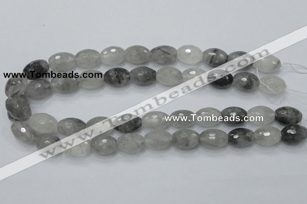 CCQ100 15.5 inches 13*18mm faceted rice cloudy quartz beads