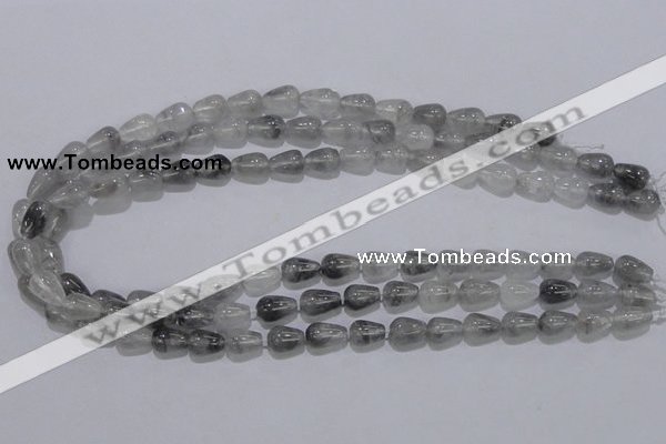 CCQ103 15.5 inches 8*12mm teardrop cloudy quartz beads wholesale