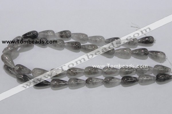 CCQ104 15.5 inches 10*20mm teardrop cloudy quartz beads wholesale