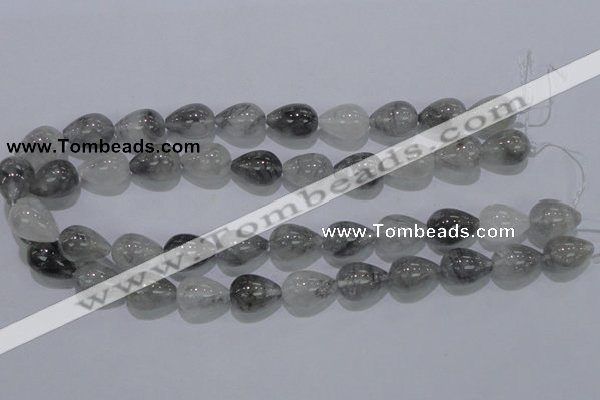 CCQ106 15.5 inches 13*18mm teardrop cloudy quartz beads wholesale