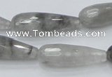 CCQ109 15.5 inches 10*30mm faceted teardrop cloudy quartz beads