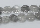 CCQ117 15.5 inches 12mm coin cloudy quartz beads wholesale