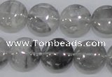 CCQ118 15.5 inches 15mm coin cloudy quartz beads wholesale