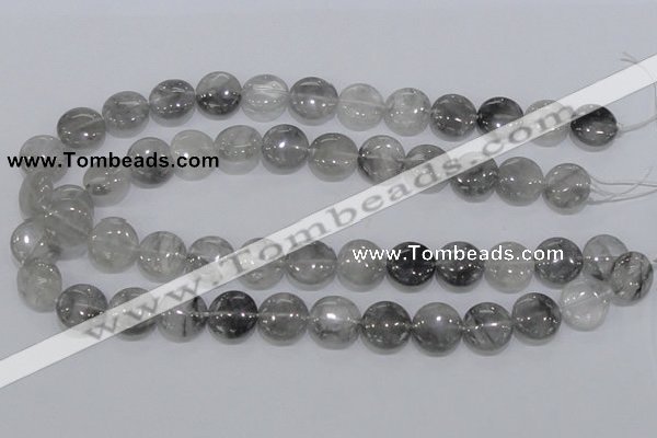 CCQ118 15.5 inches 15mm coin cloudy quartz beads wholesale