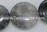 CCQ123 15.5 inches 40mm coin cloudy quartz beads wholesale