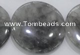 CCQ124 15.5 inches 50mm coin cloudy quartz beads wholesale