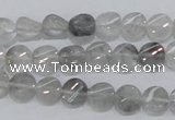 CCQ125 15.5 inches 8mm twisted coin cloudy quartz beads wholesale