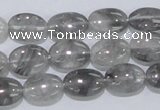 CCQ145 15.5 inches 10*14mm oval cloudy quartz beads wholesale