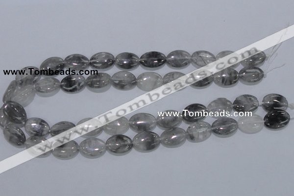 CCQ146 15.5 inches 13*18mm oval cloudy quartz beads wholesale