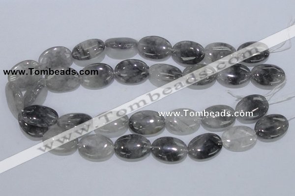 CCQ148 15.5 inches 18*25mm oval cloudy quartz beads wholesale