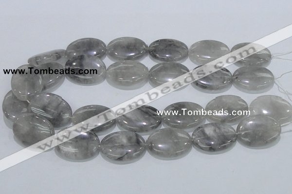 CCQ149 15.5 inches 22*30mm oval cloudy quartz beads wholesale